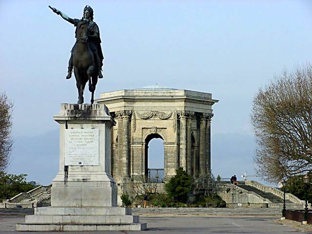 La statut de Louis XIV dans les jardins du Peyrou